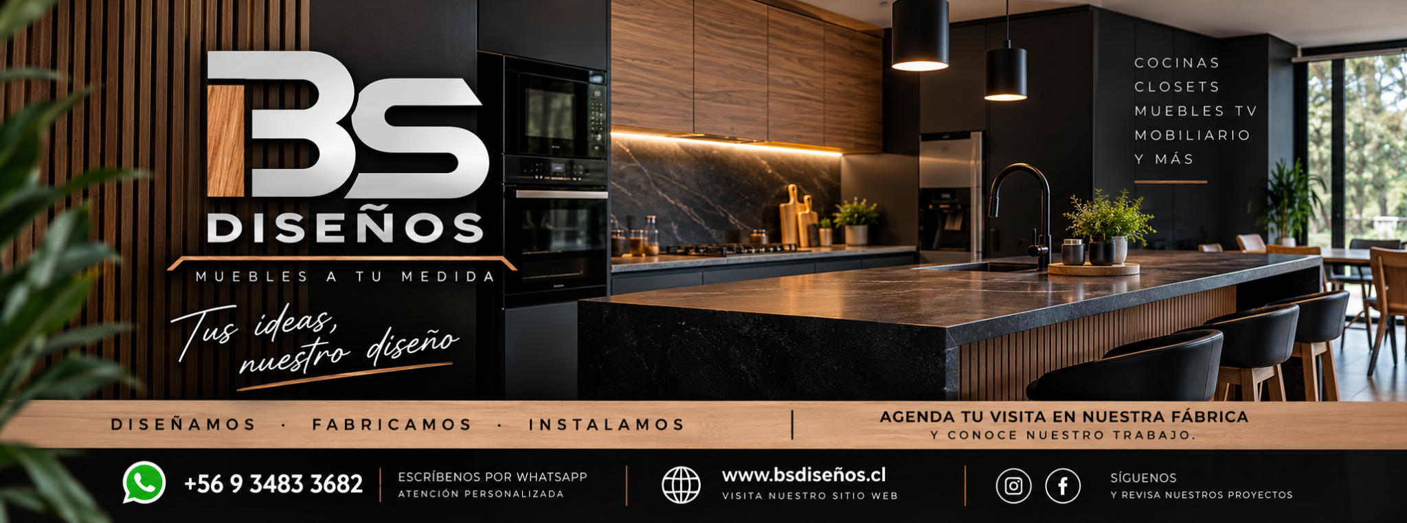 BS Diseños: cocinas, clósets, muebles TV y mobiliario a medida